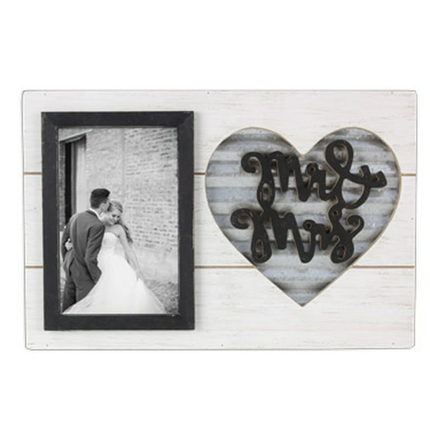 Personalised Hearts Mr and Mrs Frame 6x4 Light Up Photo Frame New Home Wedding 